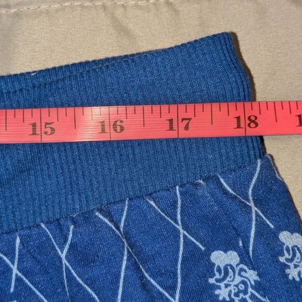 Disney Store Mens Blue‎ Mickey Mouse Diamond Grid Pajama Pants Large Drawstring